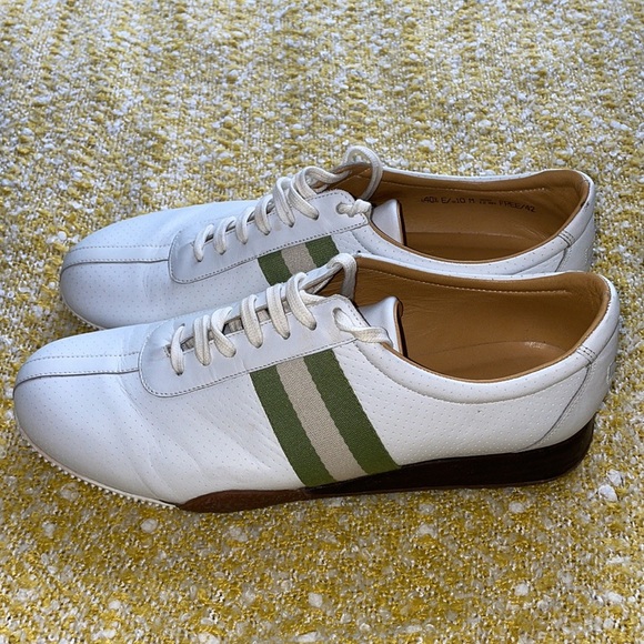 BALLY Classic White Green Sneakers - Picture 6 of 12